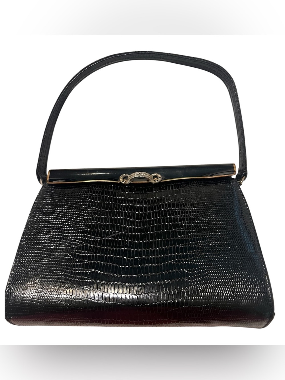 Vintage meyers black darling hard shell handbag made in USA